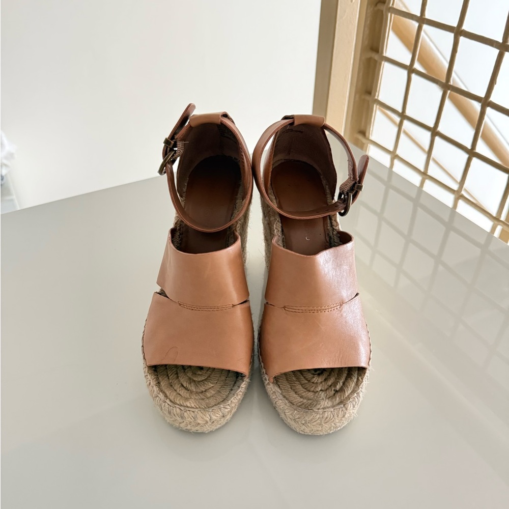 Tan Leather Espadrille Sandals
